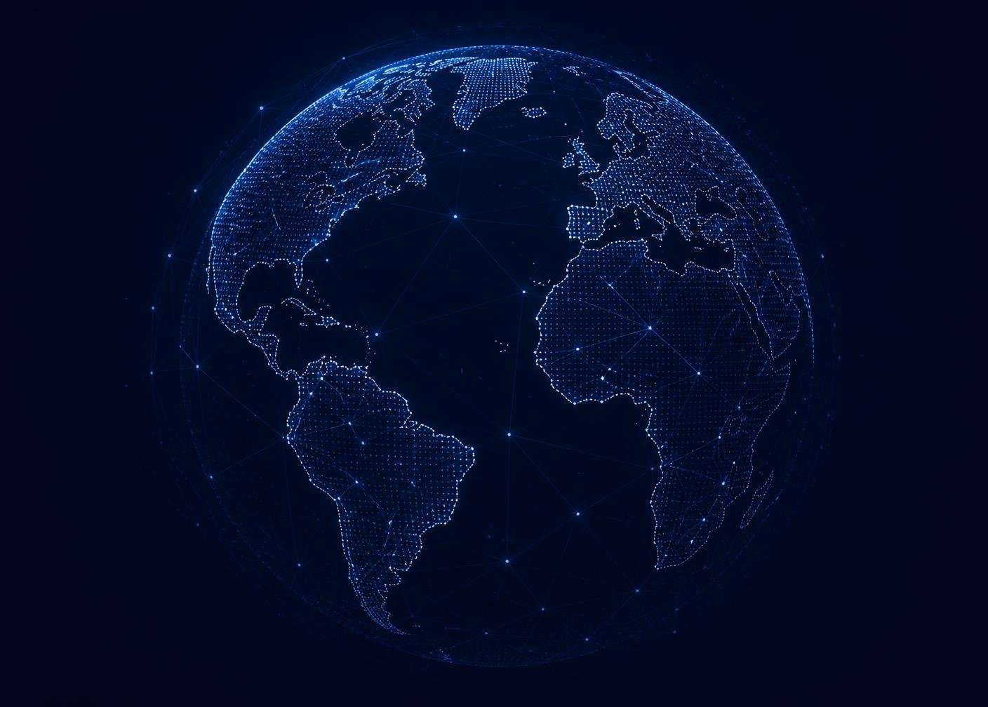 Illustration of a connected world map